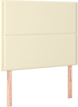 vidaXL - Hoofdborden - 2 - st - 80x5x78/88 - cm - kunstleer - crèmekleurig