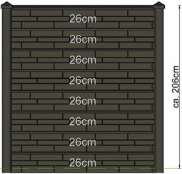 Tuindeco - Berton sleufpaal Reest antraciet eindmodel 272 cm Tuindeco