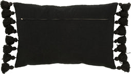 J-Line kussen Kwastje - katoen - zwart