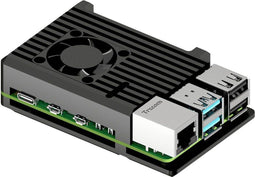 Joy-it Armor Case BLOCK ACTIVE SBC-behuizing Geschikt voor serie: Raspberry Pi® Incl. actieve koeler Zwart