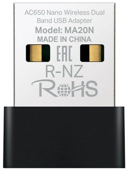 Mercusys MA20N - Draadloze USB Wi-Fi Adapter - 650Mbps - Zwart