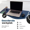 WURK Bureau Onderlegger - Professioneel Kunstleer - Muismat XXL met Kabel Clip - 120x60cm - Blauw