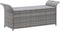 vidaXL - Opbergbankje - met - kussen - 138 - cm - poly - rattan - grijs