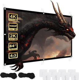 Maclean - Projectiescherm, 84", 175x131cm, 25mm 4:3 frame, spanhaken, MC-166