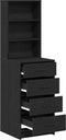 vidaXL - Hoogkast - Zwart - Eiken - 40x41x135 - cm - Bewerkt - Hout