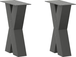 vidaXL - Salontafelpoten - 2 - st - X-vormig - 38x(42-43) - cm - staal - antraciet