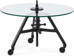 Riviera Maison Bricklane Coffee Table Dia 70 Black - Glas, IJzer - Zwart - 70.0x70.0x40.0 cm