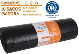 Vuilniszakken Eco Green Time Zwart 240L (10 uds)