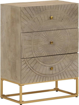 vidaXL - Ladekastje - 55x30x76 - cm - massief - mangohout - en - ijzer