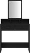 vidaXL - Kaptafel - met - Lades - - - Zwart - Eiken - 79x41x140 - cm