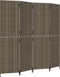 vidaXL - Kamerscherm - 4 - panelen - poly - rattan - grijs