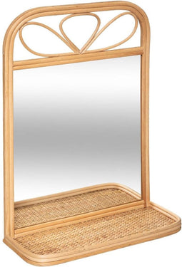 Atmosphera spiegel rotan met plankje - H50.3 - Wandspiegel