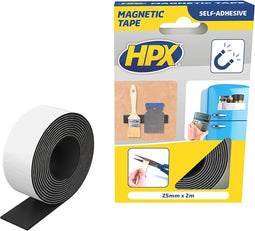 HPX magneettape - zelfklevend - 25 mm x 2 m - zwart