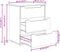 vidaXL - Dressoir - VISNES - 60x40x73 - cm - bewerkt - hout - wit