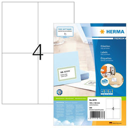 HERMA - Etiket herma 4676 105x148mm a6 prem wit 400 stuks