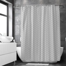 Loti Living Douchegordijn - Waterdicht - Anti Schimmel - Grijs Patroon - 180x200 cm
