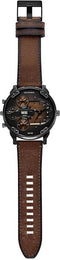 Diesel MR. DADDY SLIM - Polshorloge 54 mm - Bruin leren band - Zwart/bruin