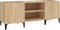 vidaXL - Platenkast - 121x38x48 - cm - bewerkt - hout - sonoma - eikenkleurig