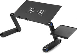 LuxeBass LB419 - Verstelbaar Laptoptafel - Met Muismat en Koeling - Zwart