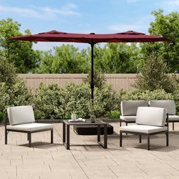vidaXL - Parasol - dubbel - dak - 316x240 - cm - bordeauxrood
