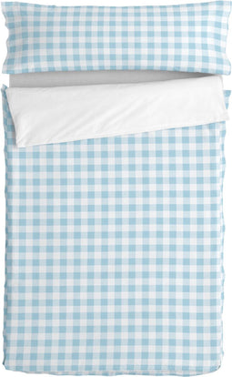 Dekbedovertrek zonder vulling HappyFriday Basic Kids Vichy Blauw 105 x 200 cm