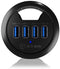 ICY IB-HUB1403A - USB 3.0 Hub met 4x USB-A en Audio - Zwart