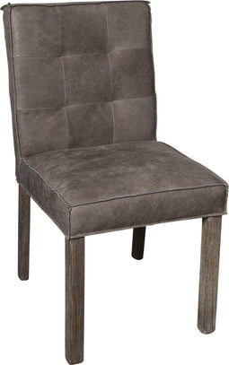 PTMD Cross Eetkamerstoel - 49 x 60 x 85 cm - Leer/Metaal - Grijs