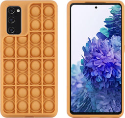 iMoshion Hoesje Geschikt voor Samsung Galaxy S20 FE Hoesje Siliconen - iMoshion Pop It Fidget Toy - Pop It hoesje - goud