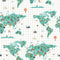 Noorse hoes Kids&Cotton Mapamundi 240 x 220 cm Wereldkaart