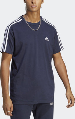adidas Sportswear Essentials Single Jersey 3-Stripes T-shirt - Heren - Blauw- M