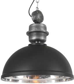 Mexlite Gaeve 2661ZW - Hanglamp Ø50cm E27 Fitting - Hoogte Verstelbaar - Zwart / Zilver