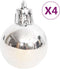 vidaXL - 70-delige - Kerstballenset - zilver - en - wit