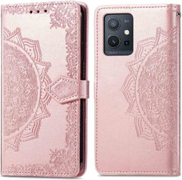 imoshion Hoesje Geschikt voor Oppo A77 Hoesje Met Pasjeshouder - imoshion Mandala Bookcase - Rosé Goud