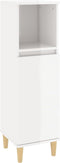 vidaXL - Badkamerkast - 30x30x100 - cm - bewerkt - hout - hoogglans - wit