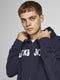 JACK&JONES JJNAVY - Sweat Zip Hood - Met capuchon en rits - Donkerblauw - Maat XL