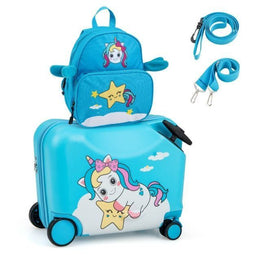 Coast Kofferset voor Kinderen - 2-delige Bagageset met Rolkoffer 47cm + Rugzak 30cm - Blauw (2 stuks)