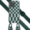 Selencia Hoesje Met Koord Geschikt voor iPhone 14 Pro Max - Selencia Siliconen design hoesje met afneembaar koord - Groen / Irregular Check Green