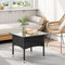 Woltu Tuin Tafel Rattan Look Zwart 50 x 50 x 45,5 cm