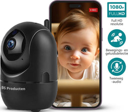SmartView 360 HD - Babyfoon met Camera - Full HD Nachtzicht Beweeg en Geluidsdetectie - Zwart