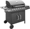 vidaXL Gasbarbecue 6+1 kookzone zwart