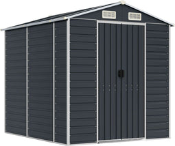 vidaXL - Tuinschuur - 191x215x198 - cm - gegalvaniseerd - staal - antracietkleurig