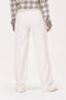 NA-KD Pressed Suit Pants - Dames Broek - Wijde Pasvorm - Ecru - Maat EU 38