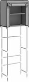 vidaXL - Toiletrek - 2-laags - 56x30x170 - cm - ijzer - grijs