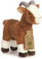 Aurora Eco Nation pluche knuffeldier geit - bruin/wit - 27 cm - Boerderijdieren thema speelgoed