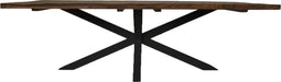 Recthoekige eettafel tuin - 250x100x76 - Naturel/zwart- Teak/metaal