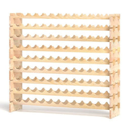 Coast houten wijnrek - voor 108 flessen - 120 x 29 x 106 cm - natuurlijk grenenhout