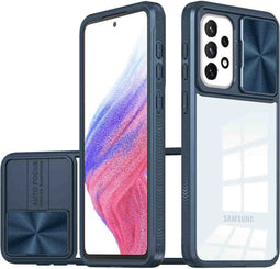 iMoshion Hoesje Geschikt voor Samsung Galaxy A53 Hoesje - iMoshion Camslider Backcover - Donkerblauw