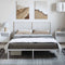 vidaXL - Bedframe - met - hoofdbord - metaal - wit - 150x200 - cm