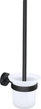 tesa MOON BLACK toilethouder en toiletborstelset, mat zwart, gesatineerd glas - moderne badkamers en industriële stijl - zonder boren - 379 mm x 112 mm x 145 mm