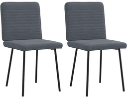 vidaXL - Eetkamerstoelen - 2 - st - fluweel - donkergrijs